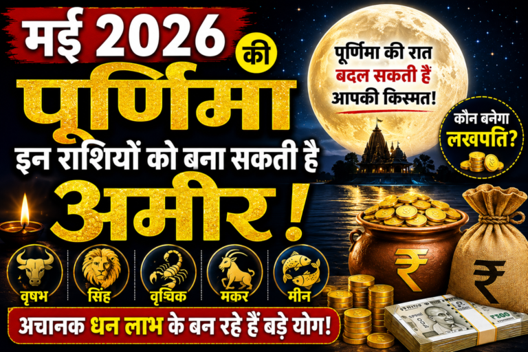 मई 2026 की पूर्णिमा इन राशियों को बना सकती है अमीर