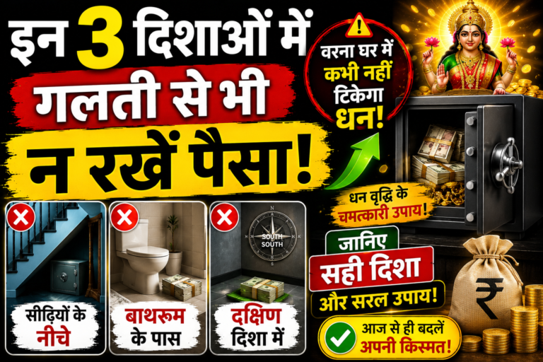 इन 3 दिशाओं में गलती से भी न रखें पैसा