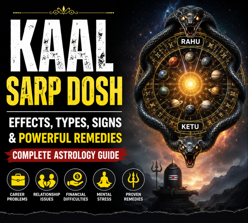 Kaal Sarp Dosh (कालसर्प दोष): Effects, Types, Symptoms, Remedies & Complete Astrology Guide