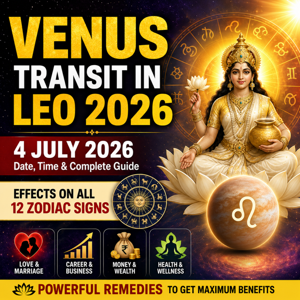 Venus Transit in Leo 2026: Date, Time, Effects on All Zodiac Signs, Career, Love, Money & Powerful Remedies