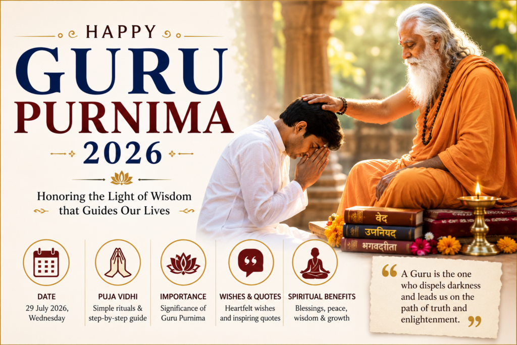 Guru Purnima 2026: Complete Guide to Date, Puja Vidhi, Significance, Wishes & Divine Blessings